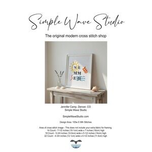 Summer Beach Sun Counted Cross Stitch Pattern